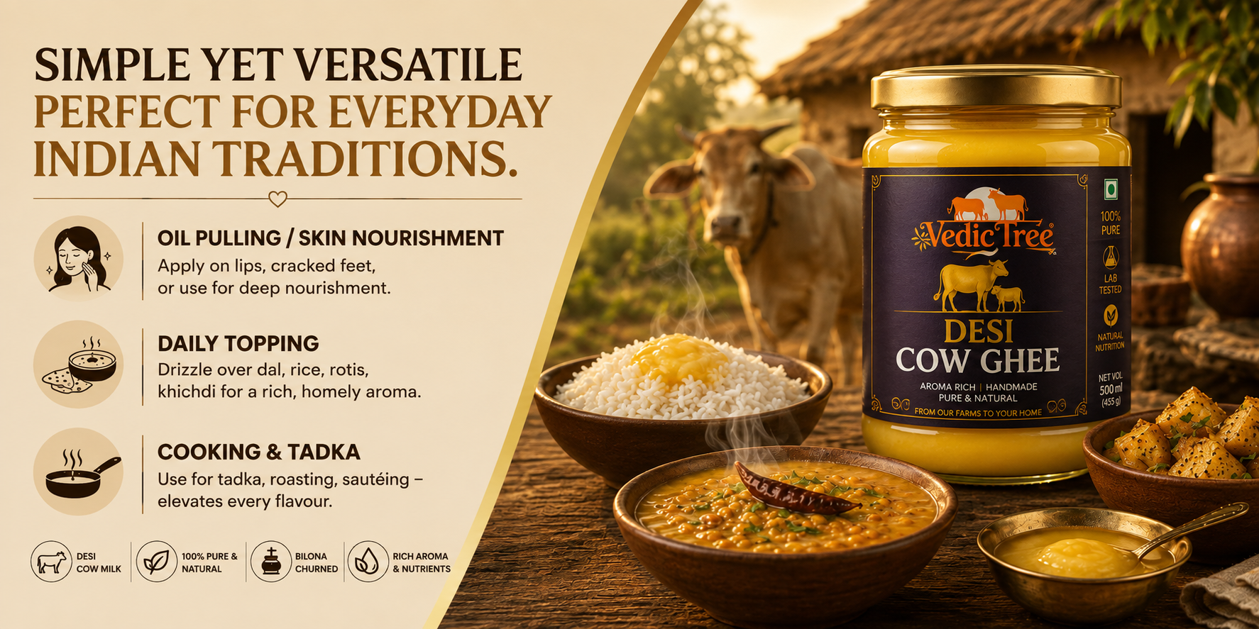 Vedic Tree A2 Gir Cow Ghee Benefits